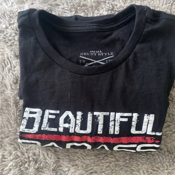 SOLD Grunt Style Women's Black Short Sleeve "Beautiful Badass" Size Small - Picture 2 of 7